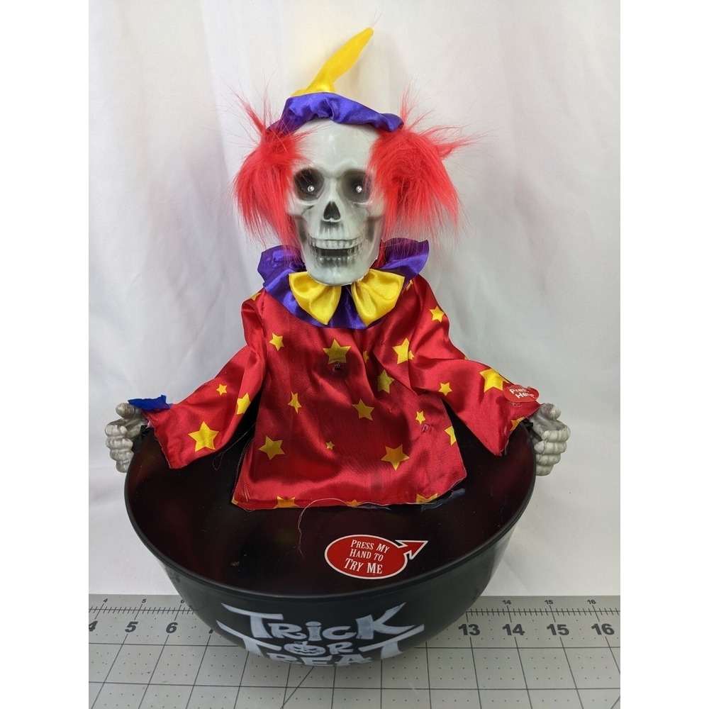 Halloween Skeleton Trick or Treat Bowl Lights Sounds